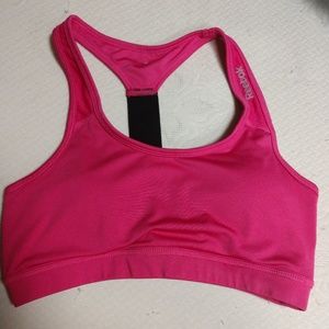 Pink reebok sports bra
